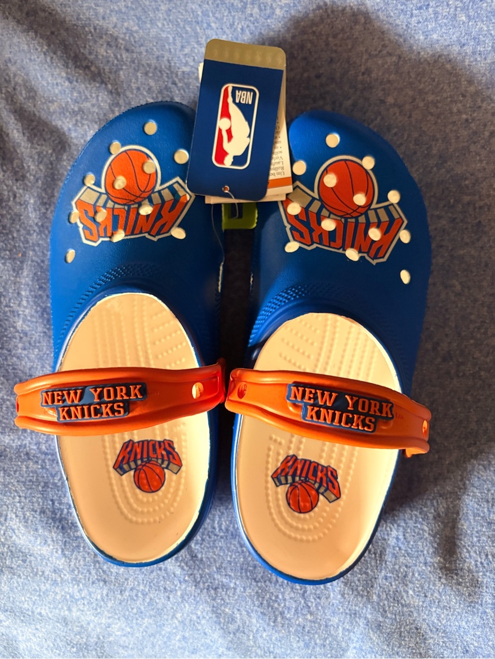 CROCS New York Knicks Blue with Orange Strap Team Clogs